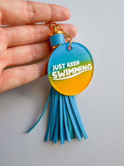 Just Keep Swimming Finding Nemo Inspired Hand-Painted Keychain 