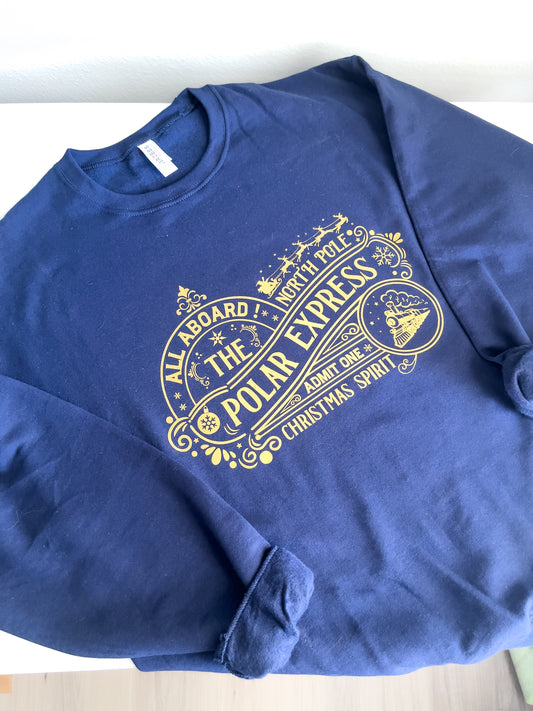 All Aboard The Polar Express Crewneck Sweatshirt - The Bold Designer
