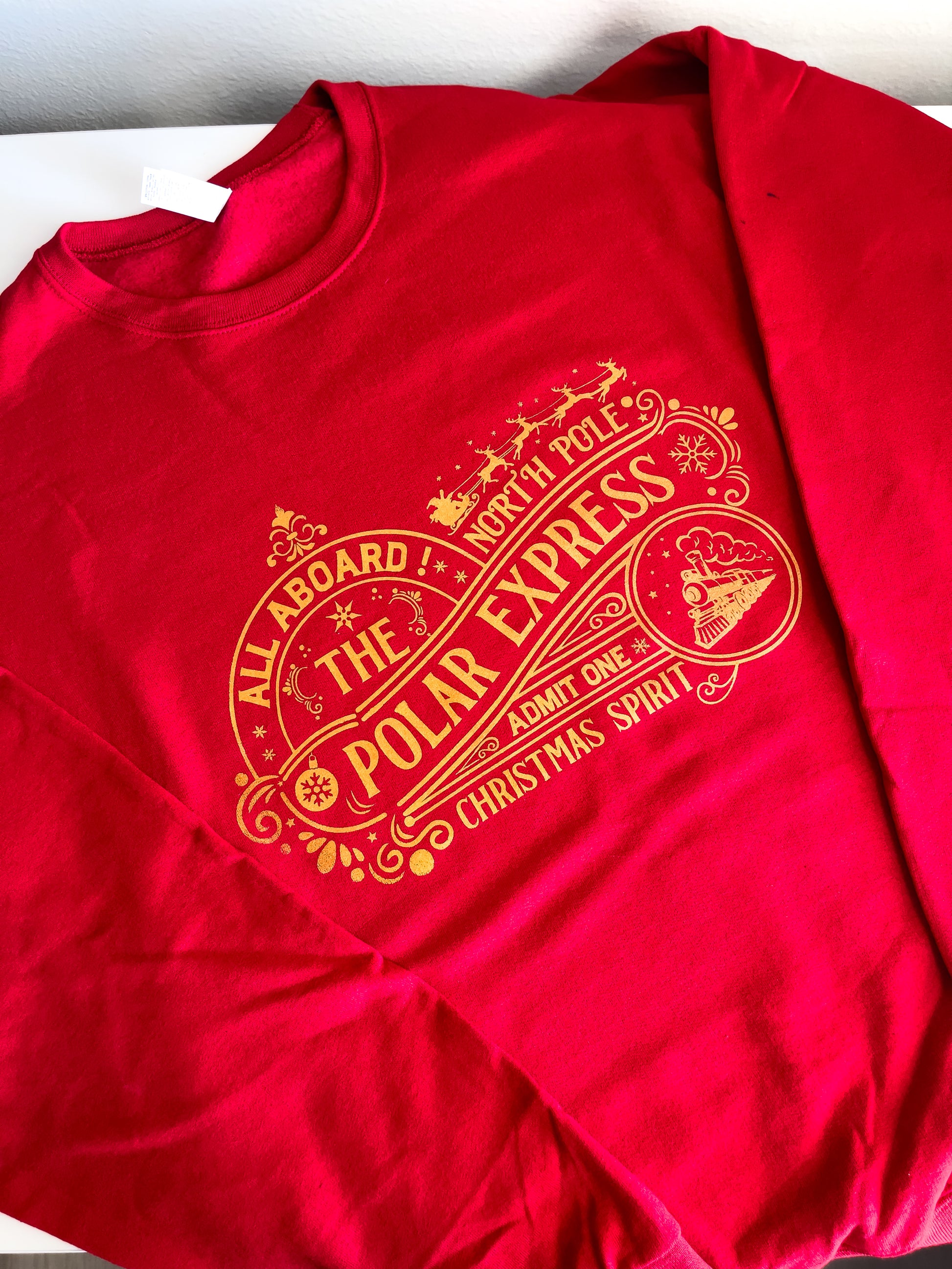 All Aboard The Polar Express Crewneck Sweatshirt - The Bold Designer