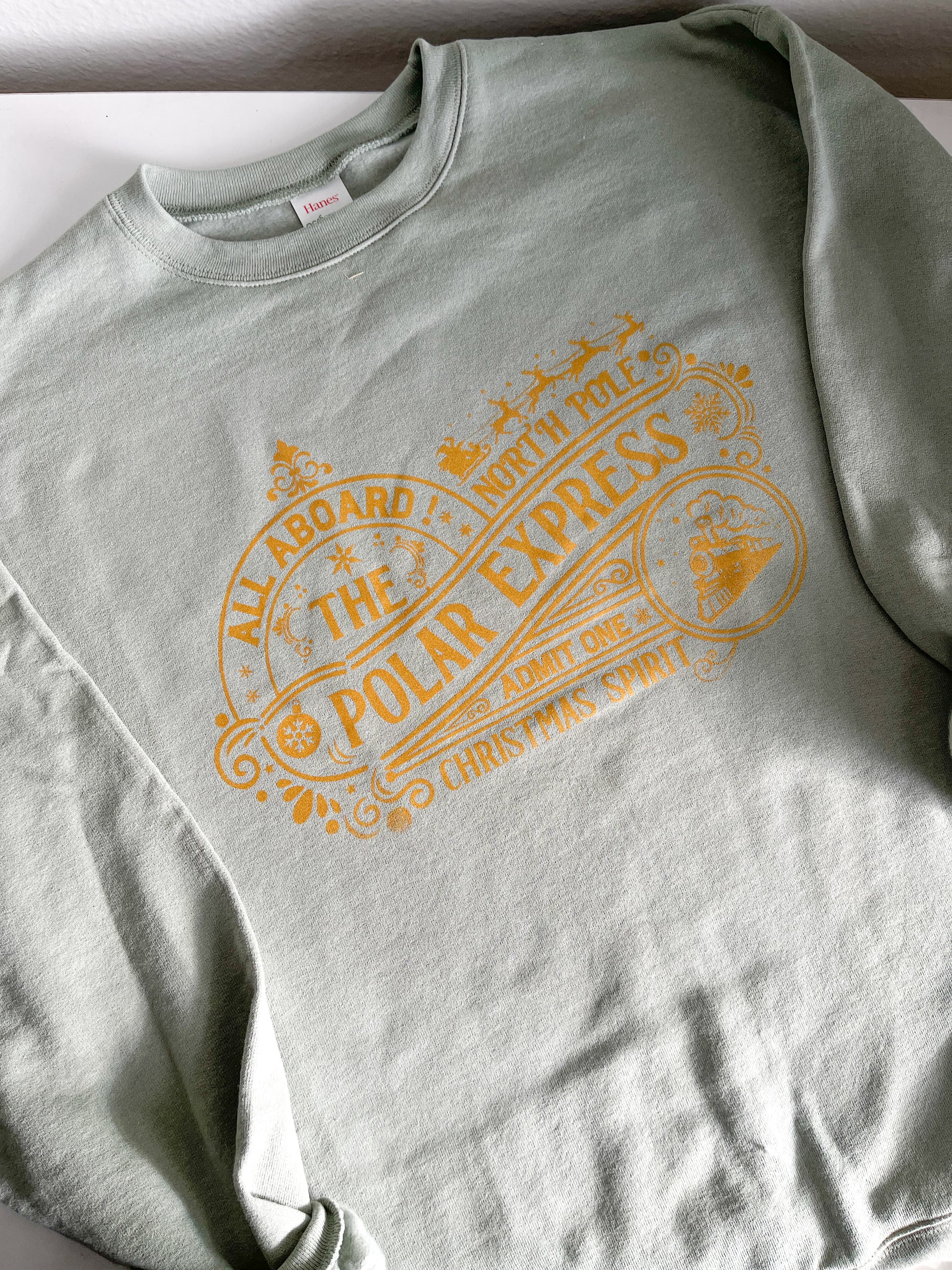 All Aboard The Polar Express Crewneck Sweatshirt - The Bold Designer