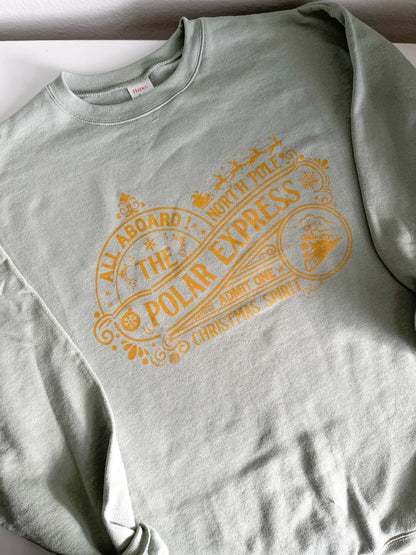 All Aboard The Polar Express Crewneck Sweatshirt - The Bold Designer