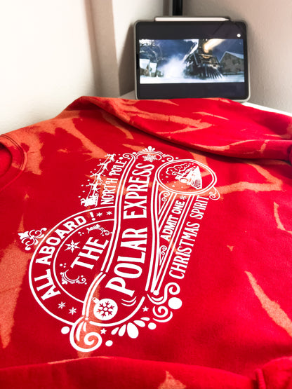 All Aboard The Polar Express Dye Crewneck Sweatshirt - The Bold Designer