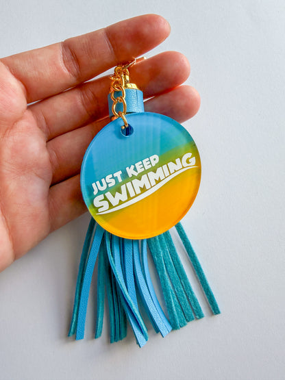 Just Keep Swimming Finding Nemo Inspired Hand-Painted Keychain 