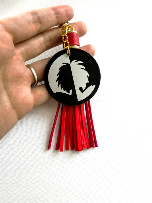 Cruella De Vil Hand-Painted Acrylic Keychain