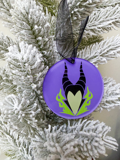 Maleficent Christmas Acrylic Hand Painted Ornament 