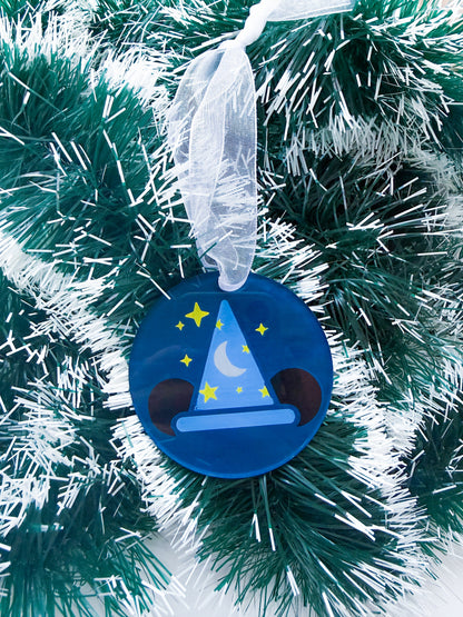 Fantasia Mickey Disney-Inspired Christmas Acrylic Hand Painted Ornament 