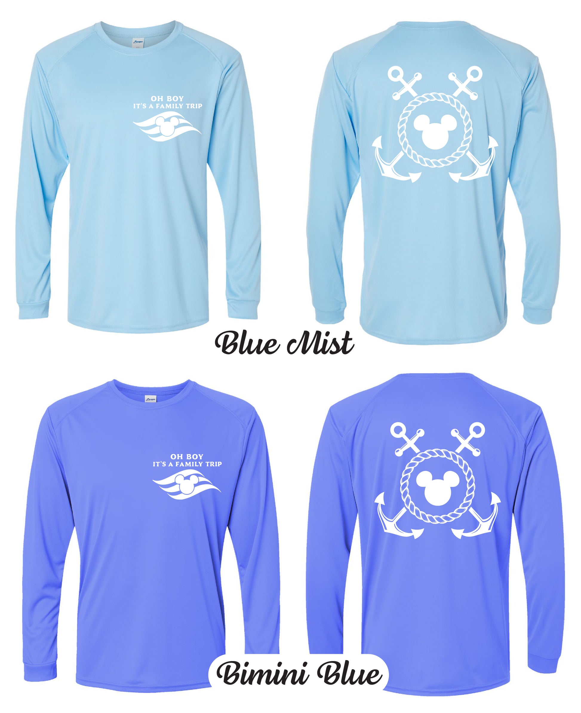 Family Disney Cruise Themed UPF 50+ Sun Protection Performance Long Sleeve Shirt - Magical Cruise Apparel 