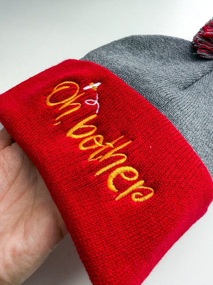 Oh Bother Winnie The Pooh-Inspired Embroidered Pom-Pom Beanie 