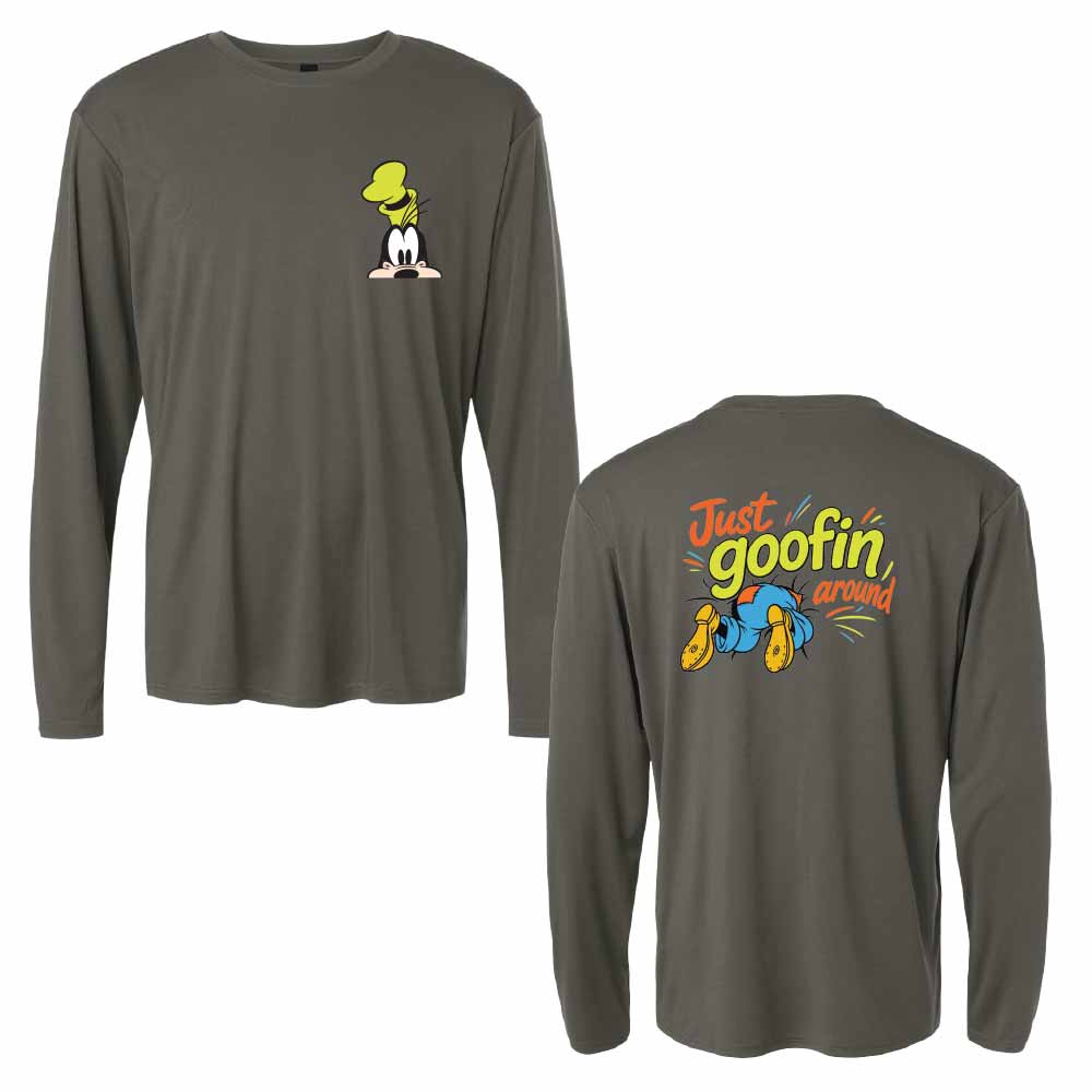 Just Goofin Around Goofy-Inspired 50+ UPF Unisex Dri-Fit Performance Long Sleeve Shirt 