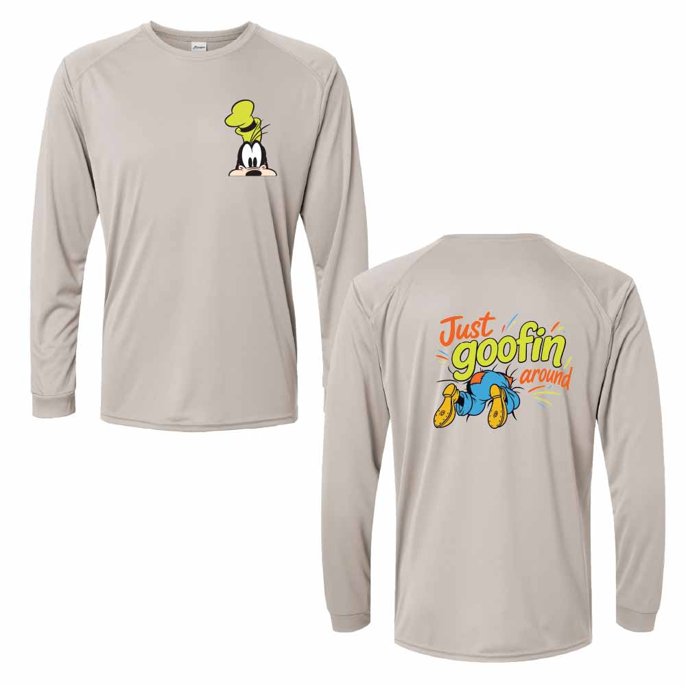 Just Goofin Around Goofy-Inspired 50+ UPF Unisex Dri-Fit Performance Long Sleeve Shirt 