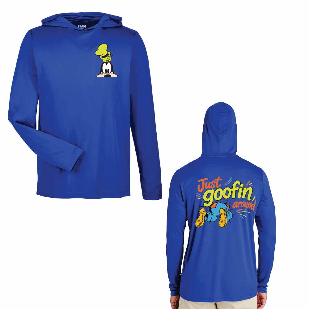 Just Goofin Around Goofy-Inspired 50+ UPF Unisex Dri-Fit Performance Hooded Long Sleeve Shirt (Copy) 