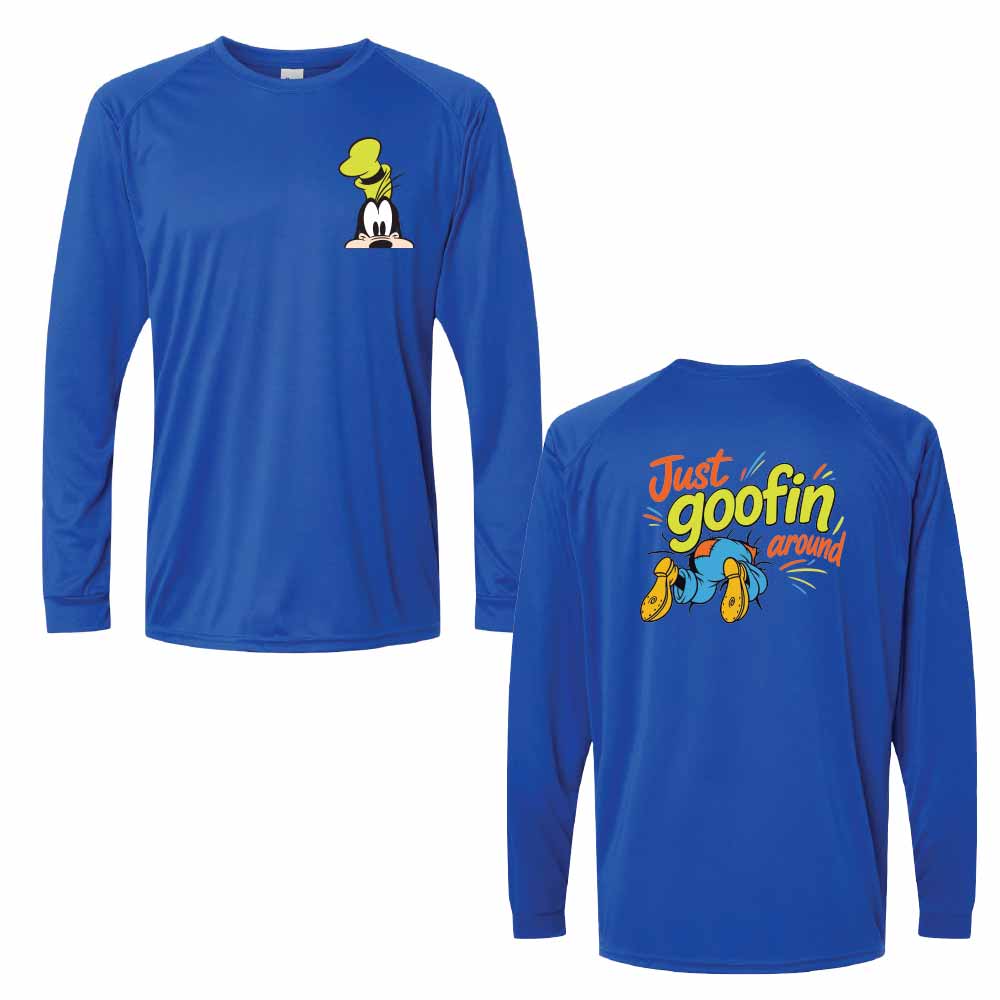 Just Goofin Around Goofy-Inspired 50+ UPF Unisex Dri-Fit Performance Long Sleeve Shirt 