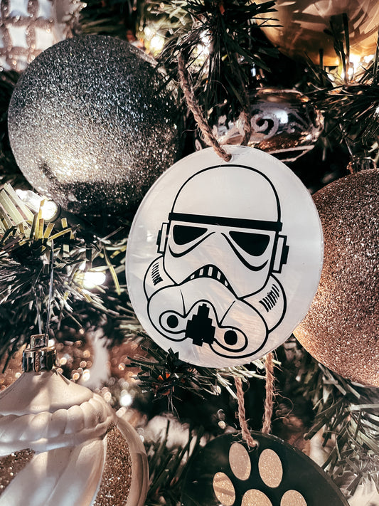 Stormtrooper Star Wars Inspired Hand-Painted Acrylic Christmas Ornament