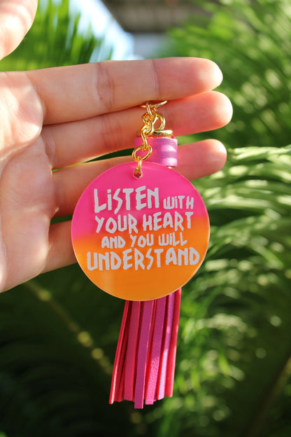 Listen To Your Heart You Will Understand Pocahontas-Inspired Hand-Painted Acrylic Keychain