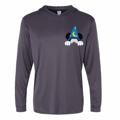 Sorcerer Mickey-Inspired 50+ UPF Unisex Dri-Fit Performance Hooded Long Sleeve Sleeve Shirt 