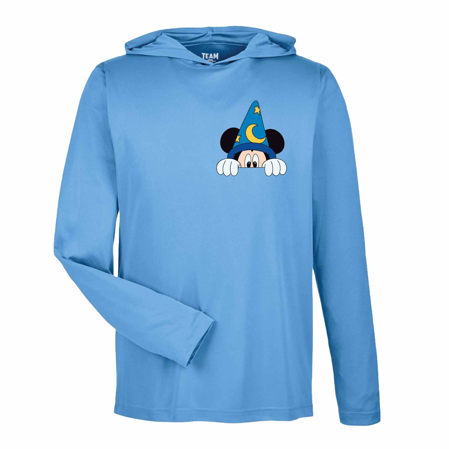 Sorcerer Mickey-Inspired 50+ UPF Unisex Dri-Fit Performance Hooded Long Sleeve Sleeve Shirt 