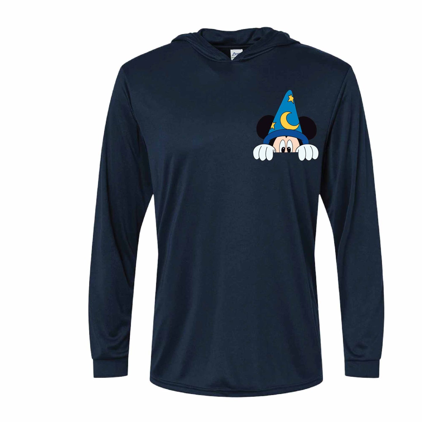 Sorcerer Mickey-Inspired 50+ UPF Unisex Dri-Fit Performance Hooded Long Sleeve Sleeve Shirt 
