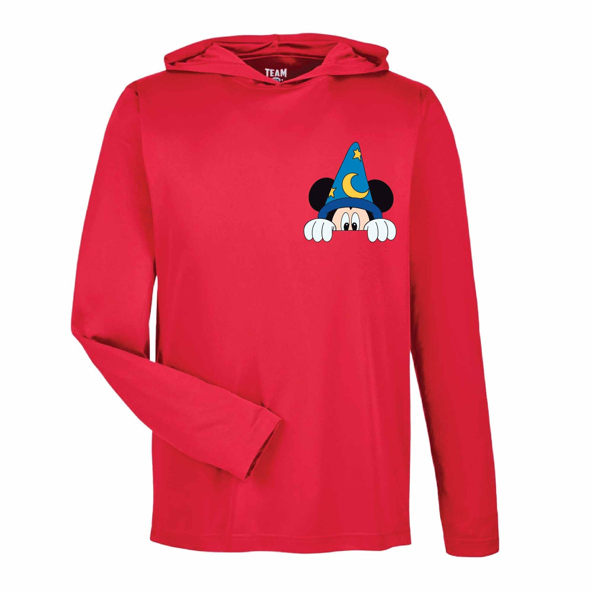 Sorcerer Mickey-Inspired 50+ UPF Unisex Dri-Fit Performance Hooded Long Sleeve Sleeve Shirt 