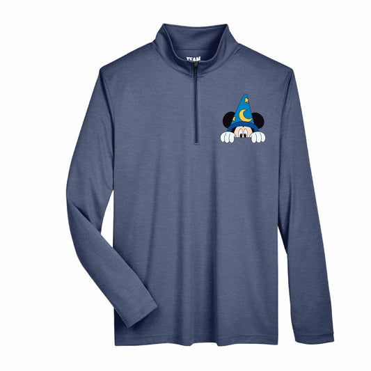 Sorcerer Mickey-Inspired 50+ UPF Unisex Dri-Fit Performance Quarter-Zip Long Sleeve Shirt 