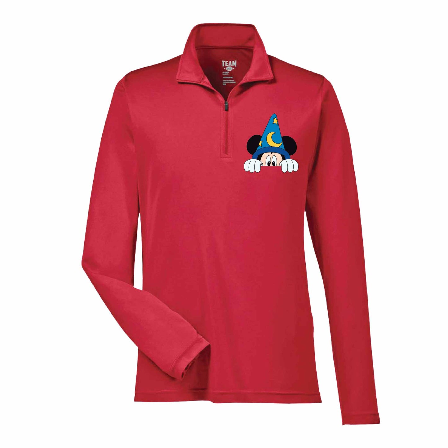 Sorcerer Mickey-Inspired 50+ UPF Unisex Dri-Fit Performance Quarter-Zip Long Sleeve Shirt 