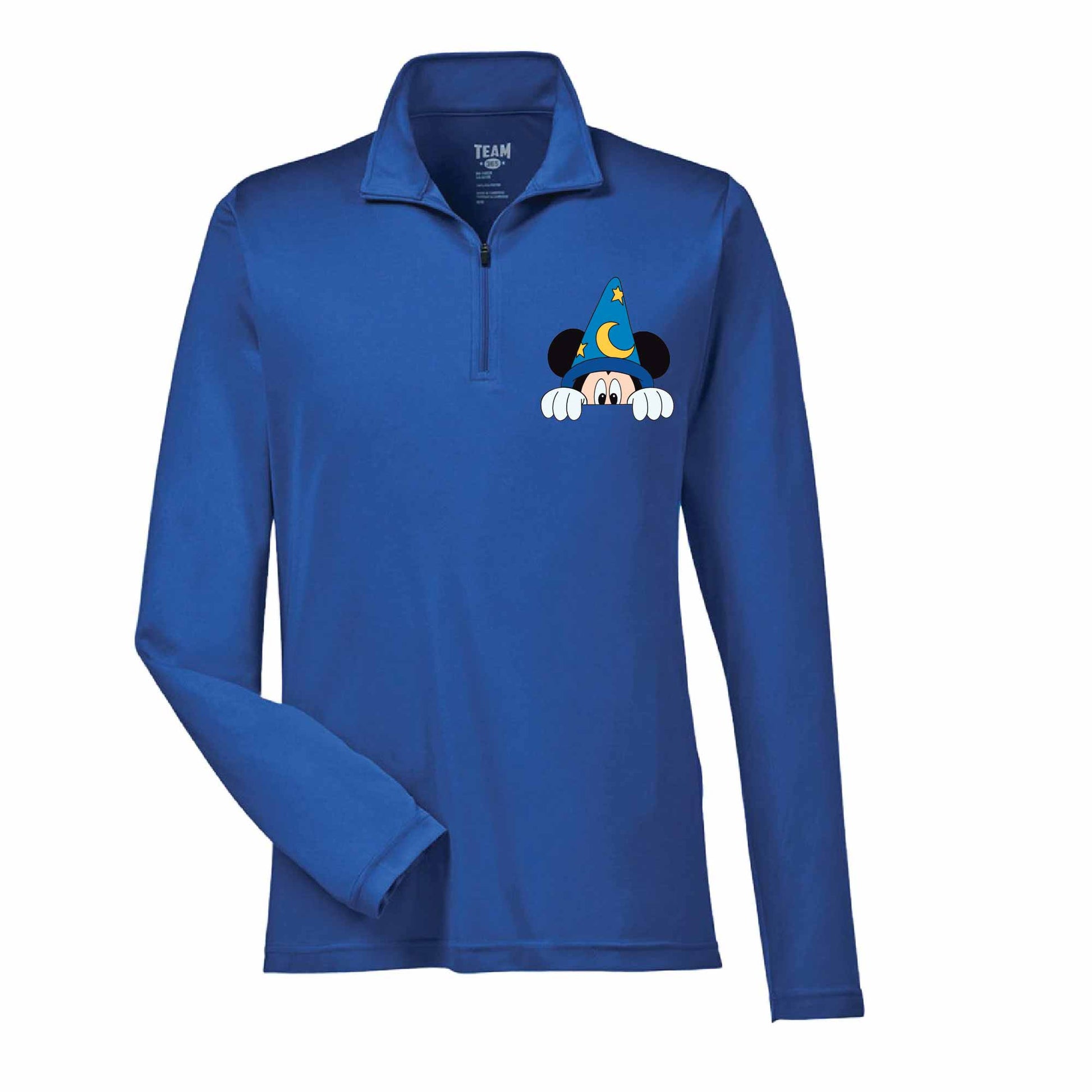 Sorcerer Mickey-Inspired 50+ UPF Unisex Dri-Fit Performance Quarter-Zip Long Sleeve Shirt 