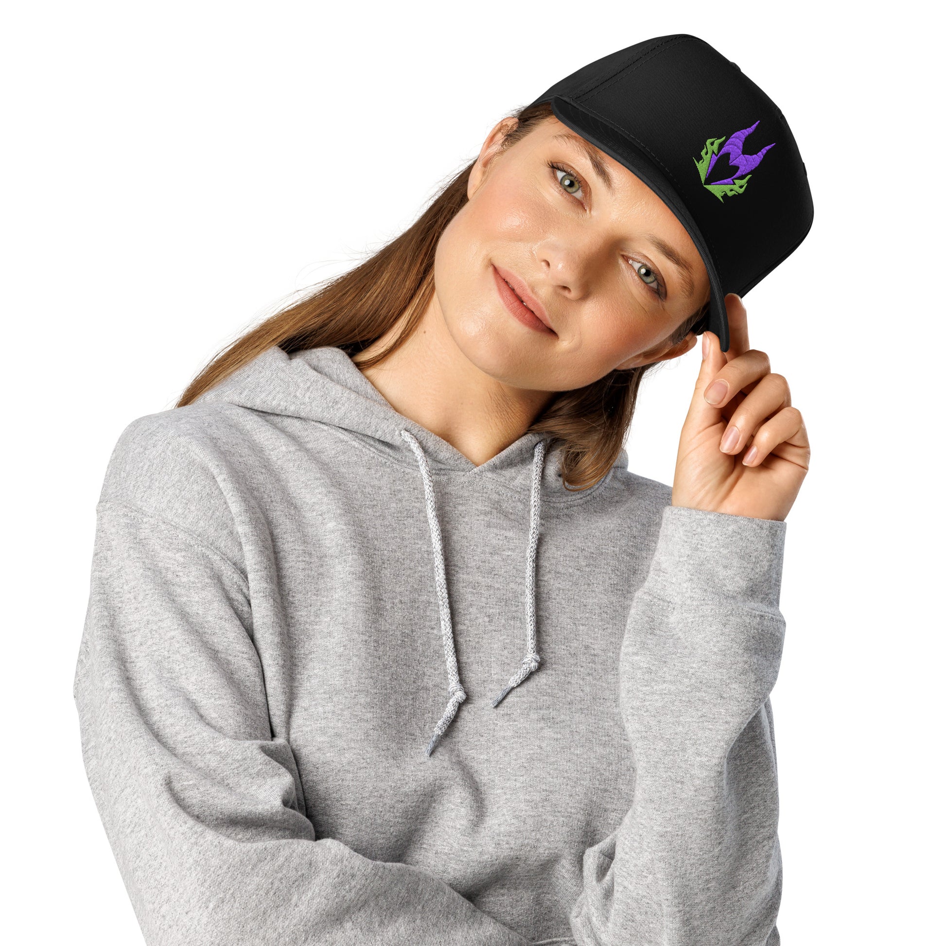 Maleficent Adjustable Hat – Villain-Inspired Embroidered Black 5 Panel Cap