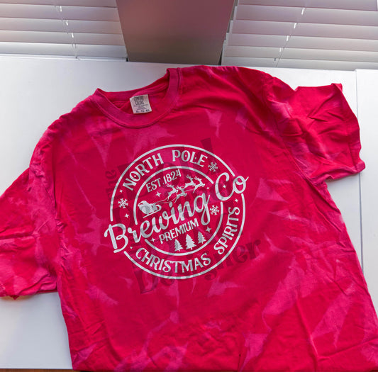 North Pole Brewing Co Reverse Dye Christmas Comfort Colors Shirt