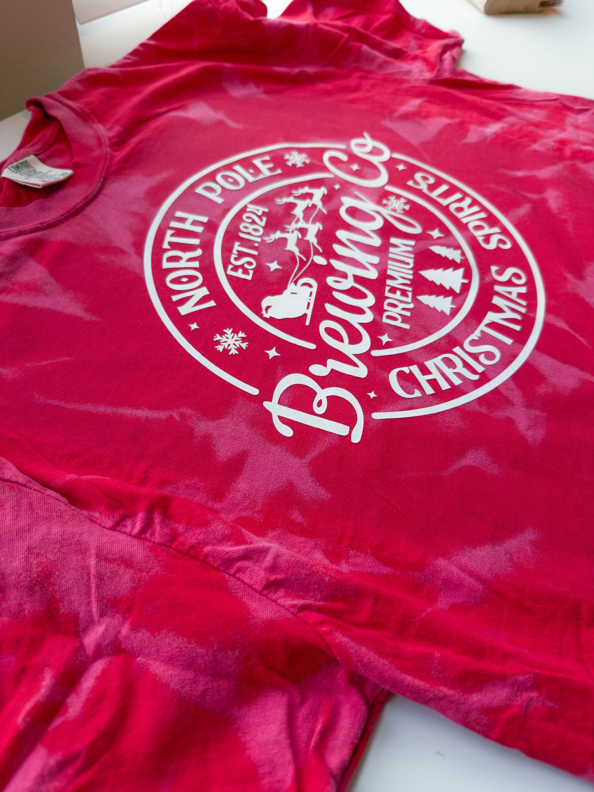 North Pole Brewing Co Reverse Dye Christmas Comfort Colors Shirt 
