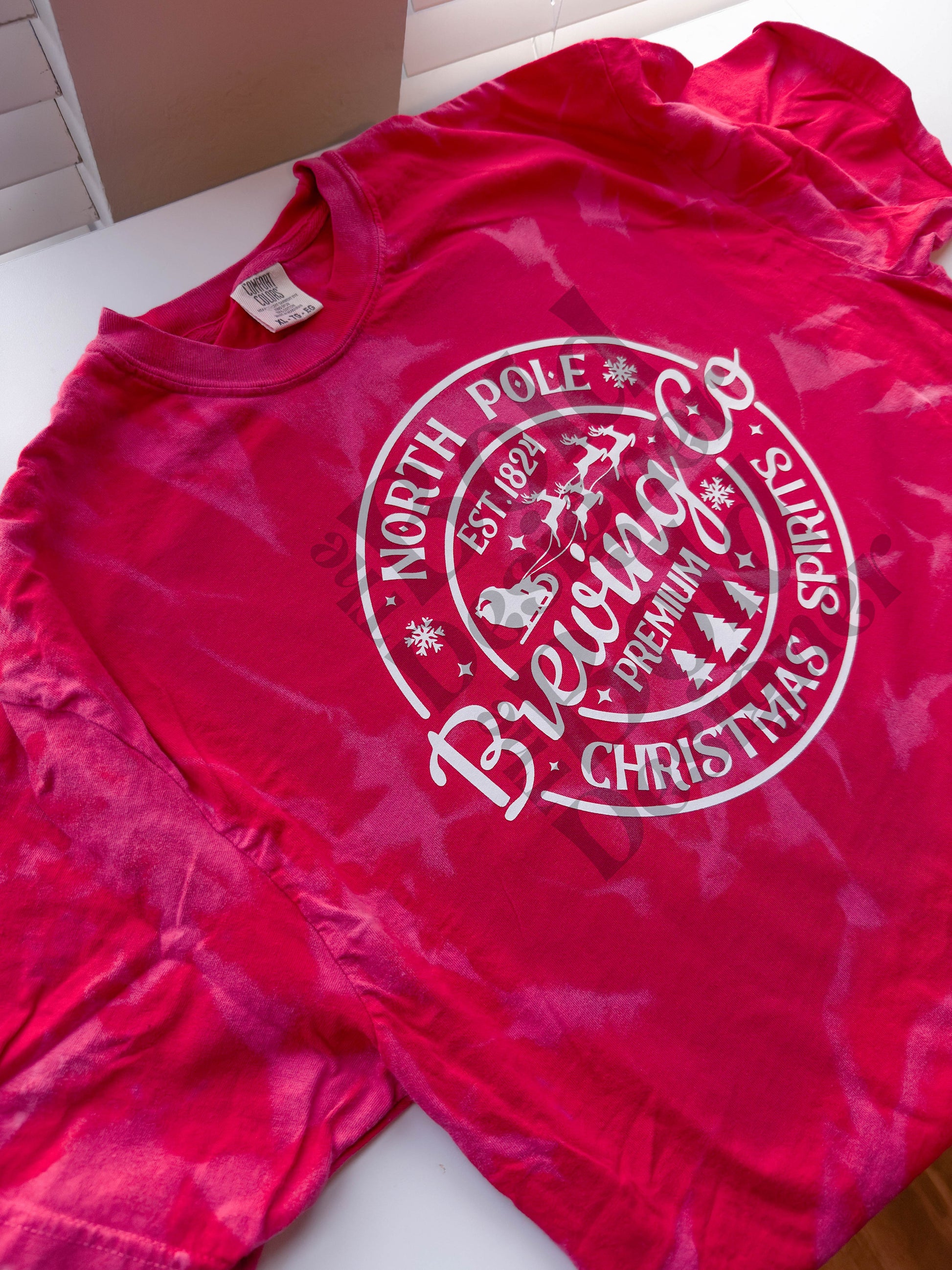 North Pole Brewing Co Reverse Dye Christmas Comfort Colors Shirt 
