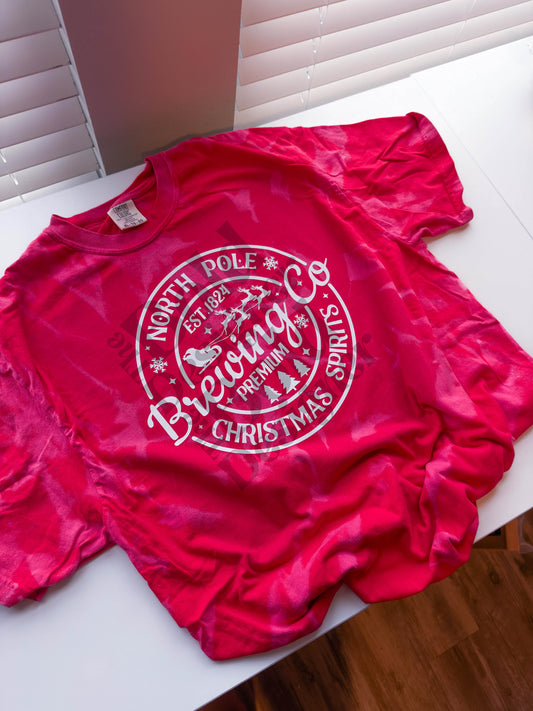 North Pole Brewing Co Reverse Dye Christmas Comfort Colors Shirt