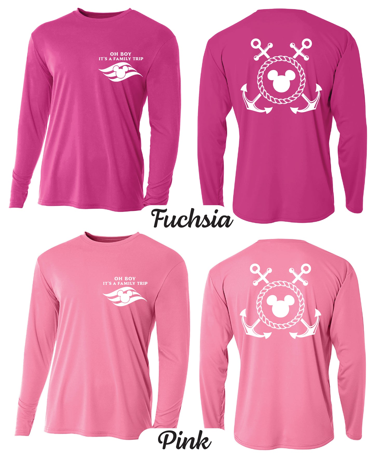 Family Disney Cruise Themed UPF 50+ Sun Protection Performance Long Sleeve Shirt - Magical Cruise Apparel 