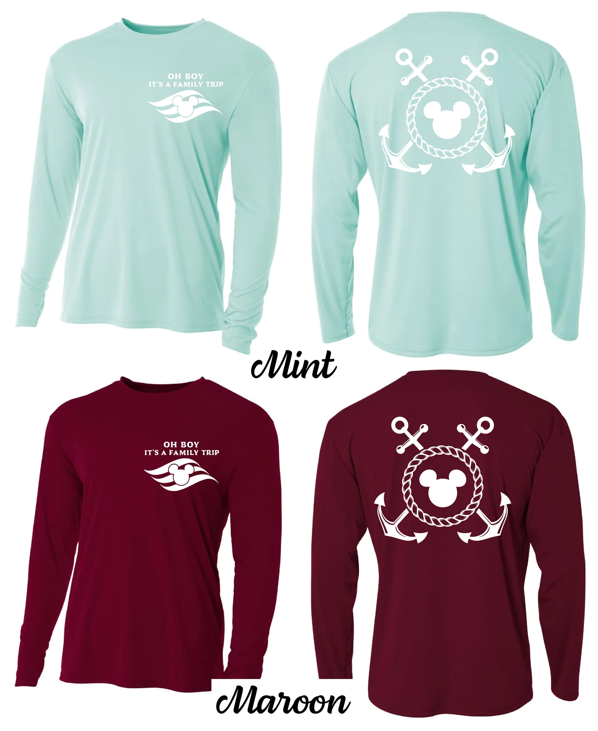 Family Disney Cruise Themed UPF 50+ Sun Protection Performance Long Sleeve Shirt - Magical Cruise Apparel 