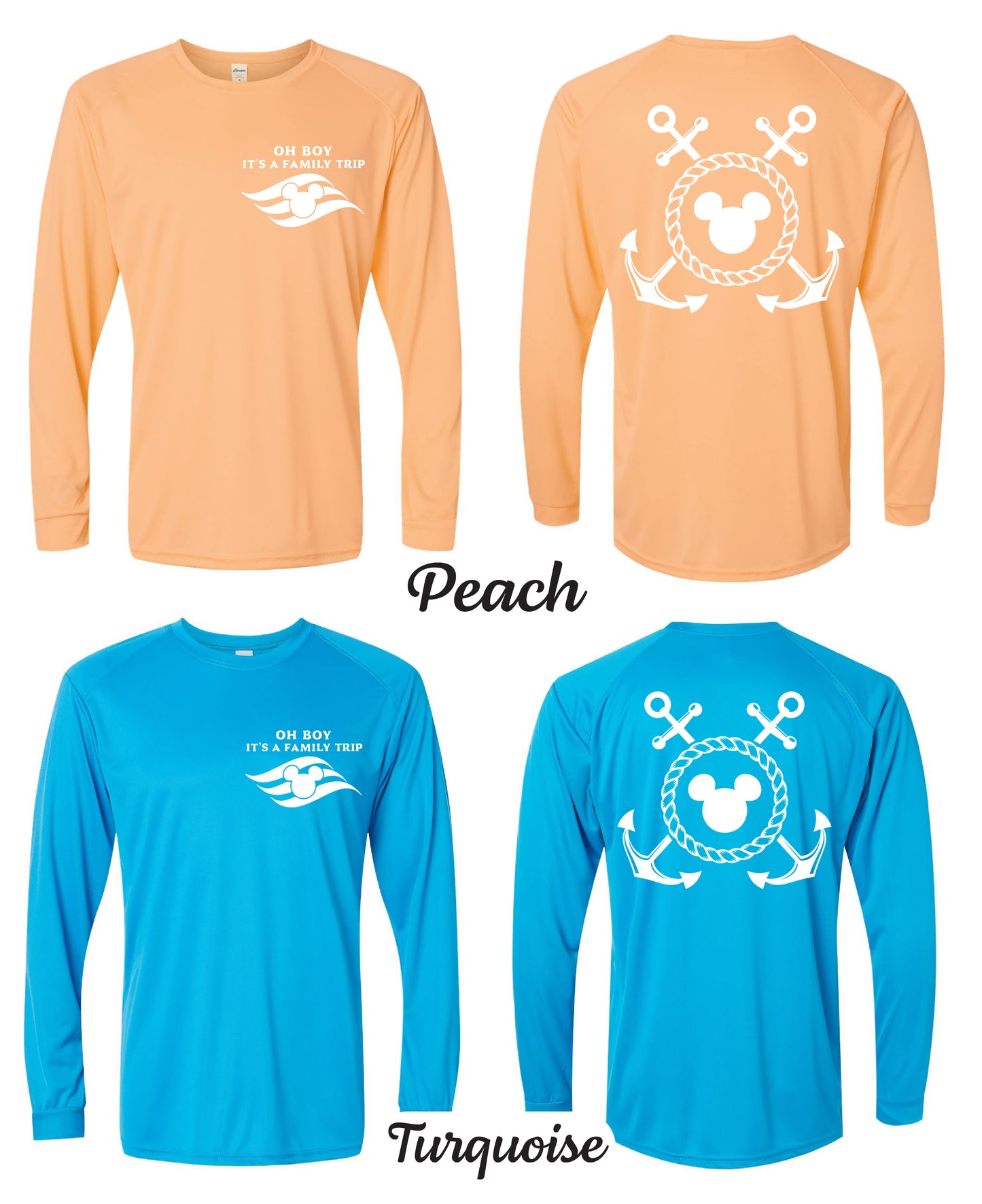 Family Disney Cruise Themed UPF 50+ Sun Protection Performance Long Sleeve Shirt - Magical Cruise Apparel 