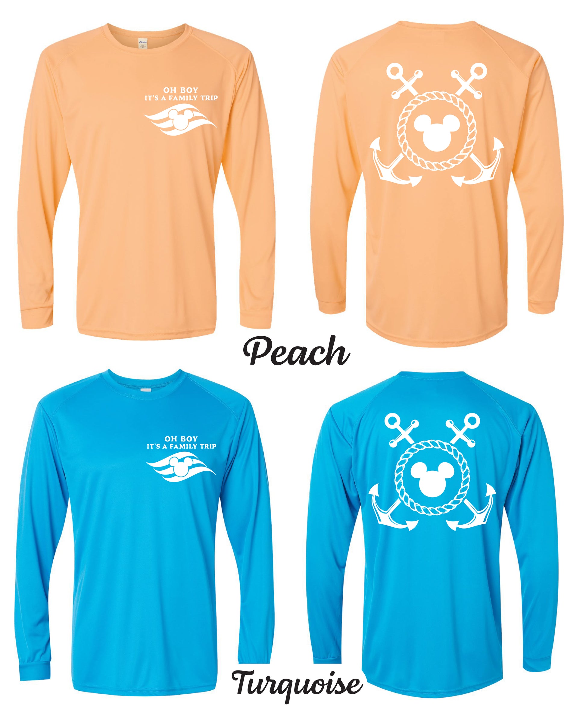 Family Disney Cruise Themed UPF 50+ Sun Protection Performance Long Sleeve Shirt - Magical Cruise Apparel 