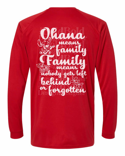 Ohana Means Family 50+ UPF Sun Protection Long Sleeve Shirt, Disney Beach and Pool Long Sleeve 