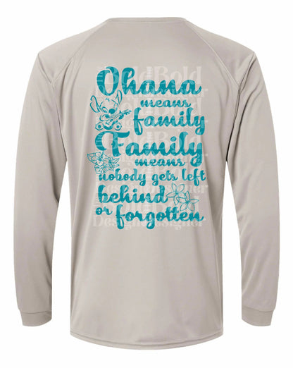 Ohana Means Family 50+ UPF Sun Protection Long Sleeve Shirt, Disney Beach and Pool Long Sleeve 