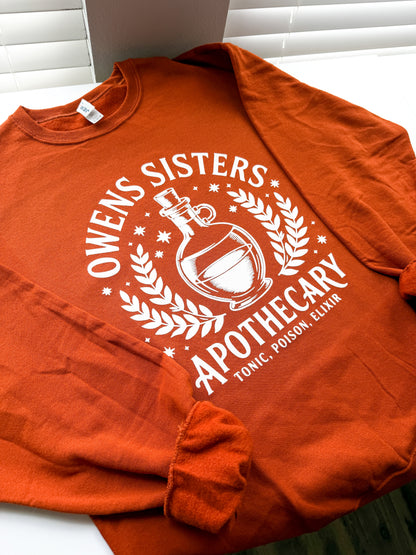 Owens Sisters Apothecary Terracota Sweatshirt – Practical Magic Inspired Halloween Sweater 