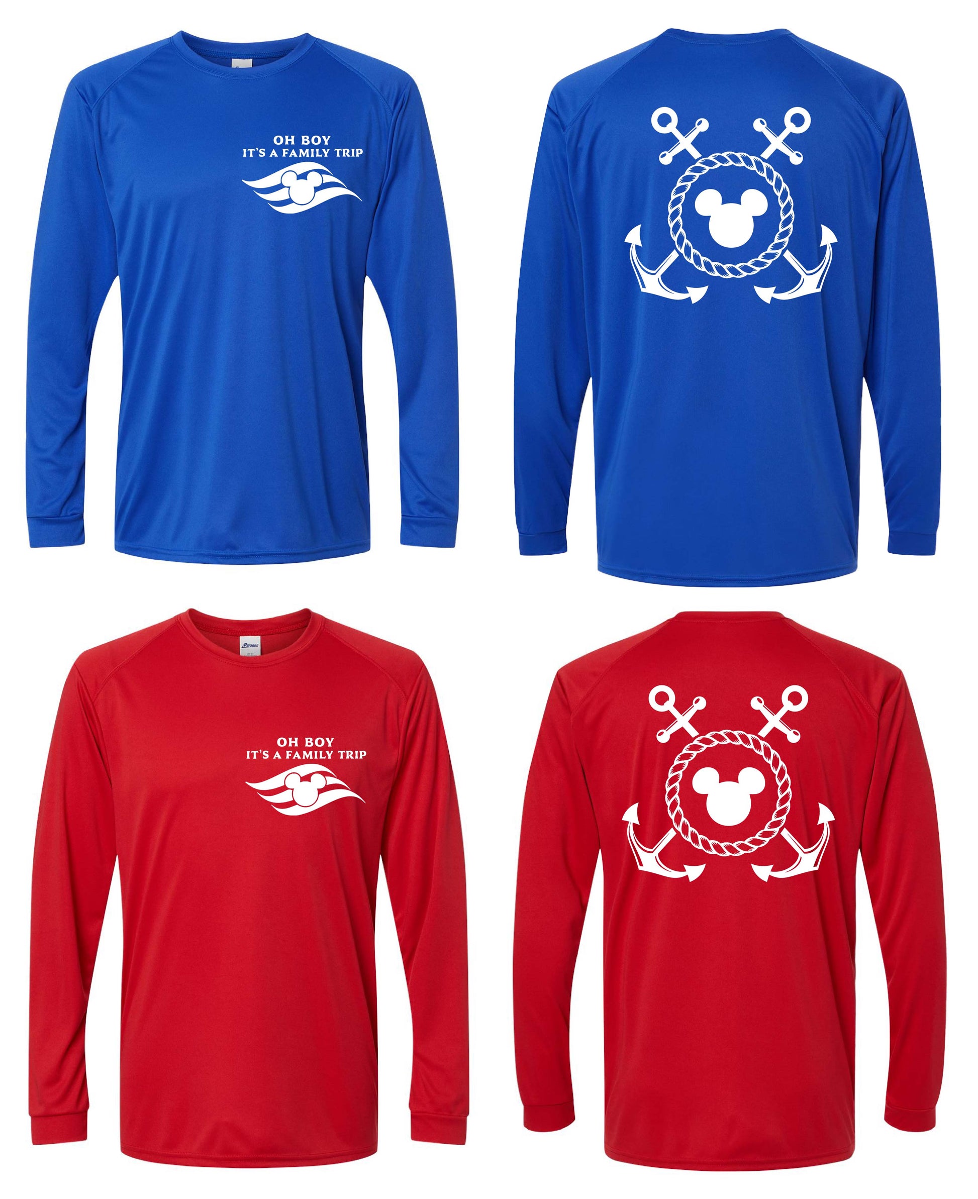 Oh Boy Disney Cruise Family Trip Inspired 50+ UPF  Unisex Dri-Fit Performance Long Sleeve Shirt 