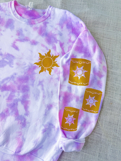 Live Your Dream Tangled Rapunzel Inspired Tie Dye Crewneck Sweatshirt, WDW Princess Inspired Sweatshirt 