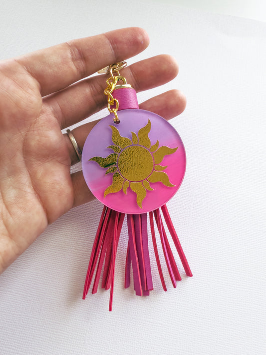 Tangled Inspired Sun Ombre Effect Acrylic Keychain