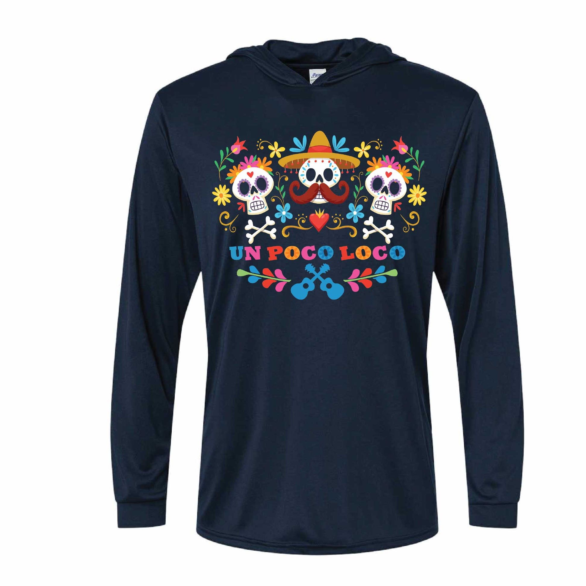 Un Poco Loco Coco-Inspired 50+ UPF Unisex Dri-Fit Performance Hooded Long Sleeve Shirt 