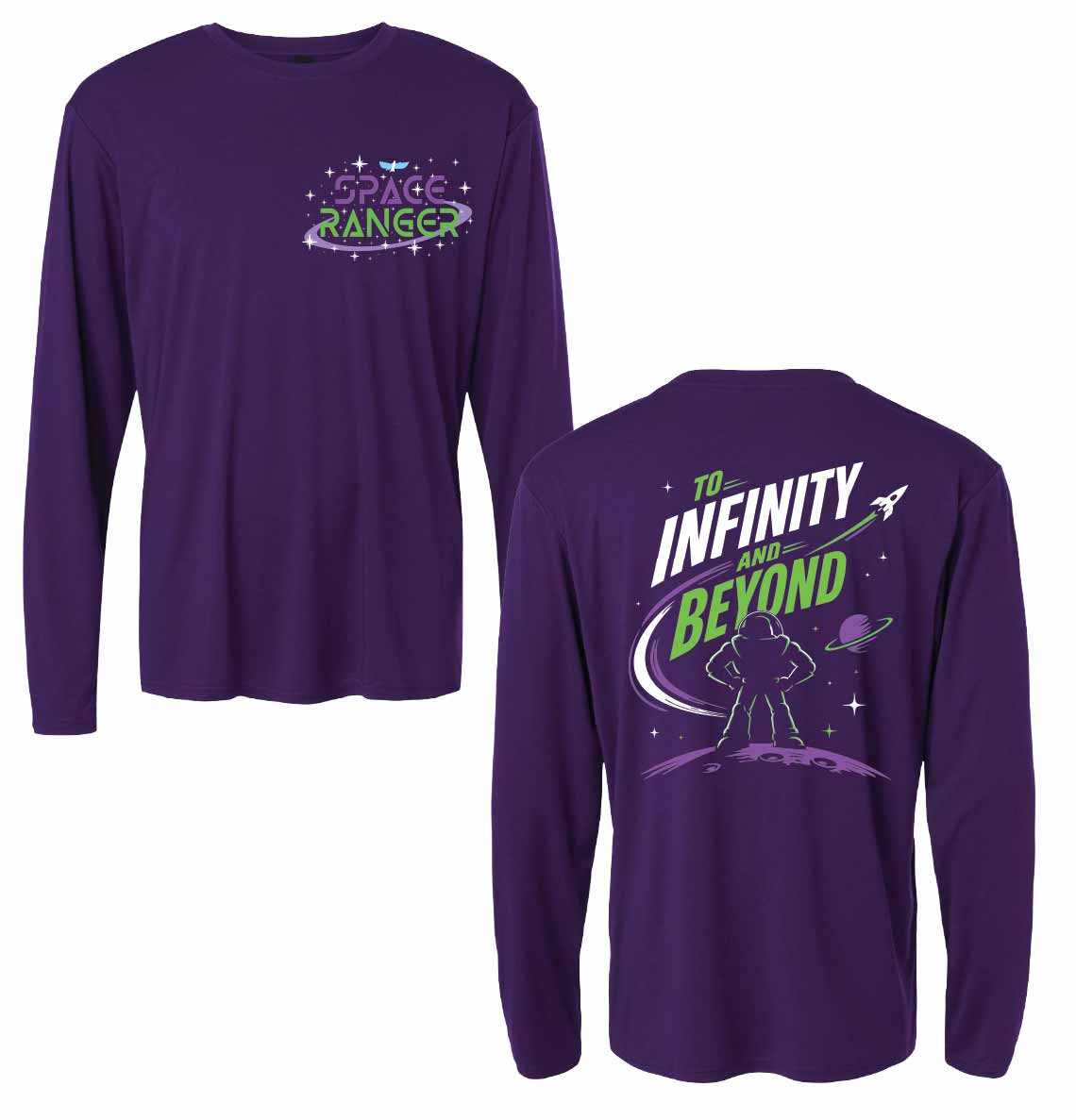 Space Ranger To Infinity and Beyond BuzzLightyear-Inspired 50+ UPF Performance Long Sleeve Shirt 
