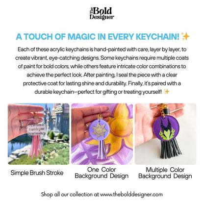 Tangled Inspired Sun Ombre Effect Acrylic Keychain - The Bold Designer