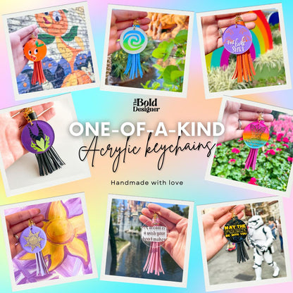 Tangled Inspired Sun Ombre Effect Acrylic Keychain - The Bold Designer