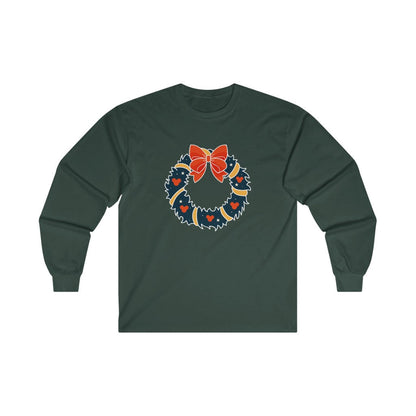 Magical Mouse Christmas Wreath Long Sleeve Tee 