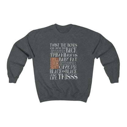 Twist the Bones and bend the back Hocus Pocus Spell Book Heavy Blend Crewneck Sweatshirt 