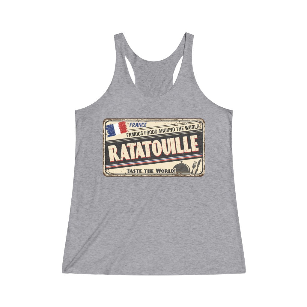 Taste the World: Ratatouille Women's Tri-Blend Racerback Tank Top - The Bold Designer