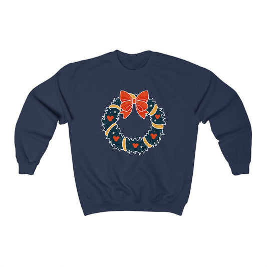 Magical Mouse Christmas Wreath Crewneck Sweatshirt - The Bold Designer