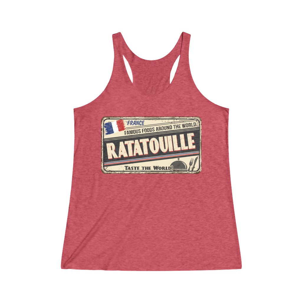 Taste the World: Ratatouille Women's Tri-Blend Racerback Tank Top - The Bold Designer