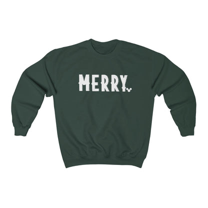 WHITE MERRY Christmas Crewneck Sweatshirt 
